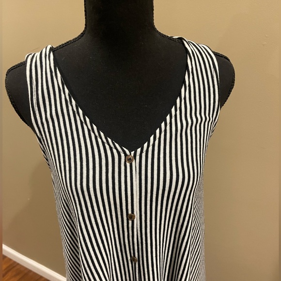 Z SUPPLY Talitha knit sleeveless dress black/white stripe Medium - Picture 2 of 5